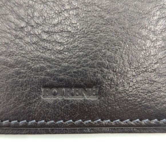Roi Rene Made in Italy Black Trifold Pebbled Leather Wallet - Picture 3 of 7